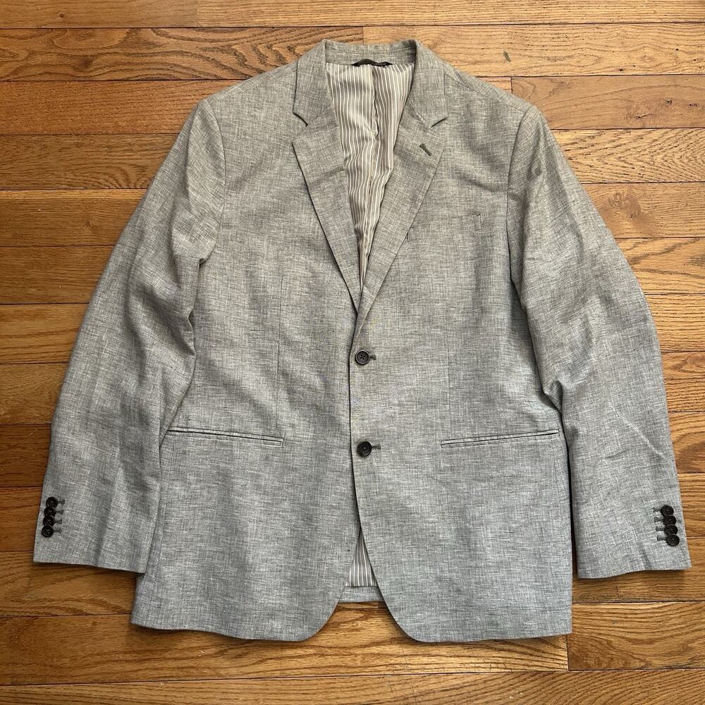 Banana Republic Linen Blend Tailored Slim Fit Blazer Suit Jacket 46R